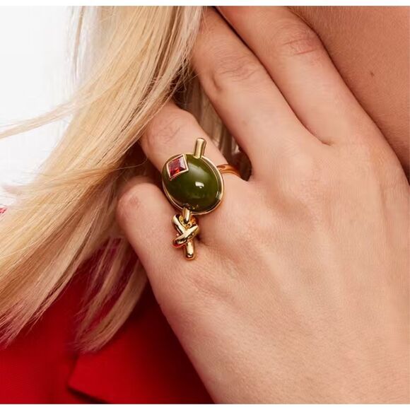 Kate Spade NEW size 7 ring - Martini Olive - shaken or stirred - Picture 4 of 8